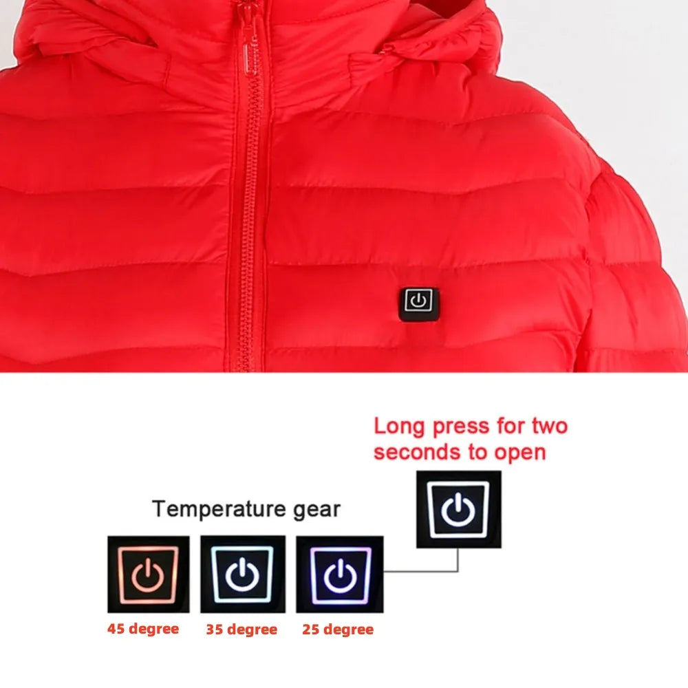 USB Heated Jacket - Electric Heated Coat with 3 Temp Settings