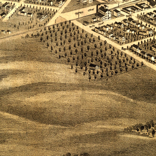 Vintage Map of Lincoln, Illinois, 1869