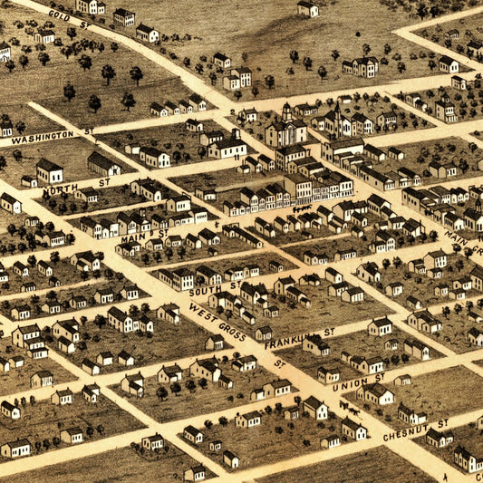Vintage Map of Mount Sterling, Illinois, 1869