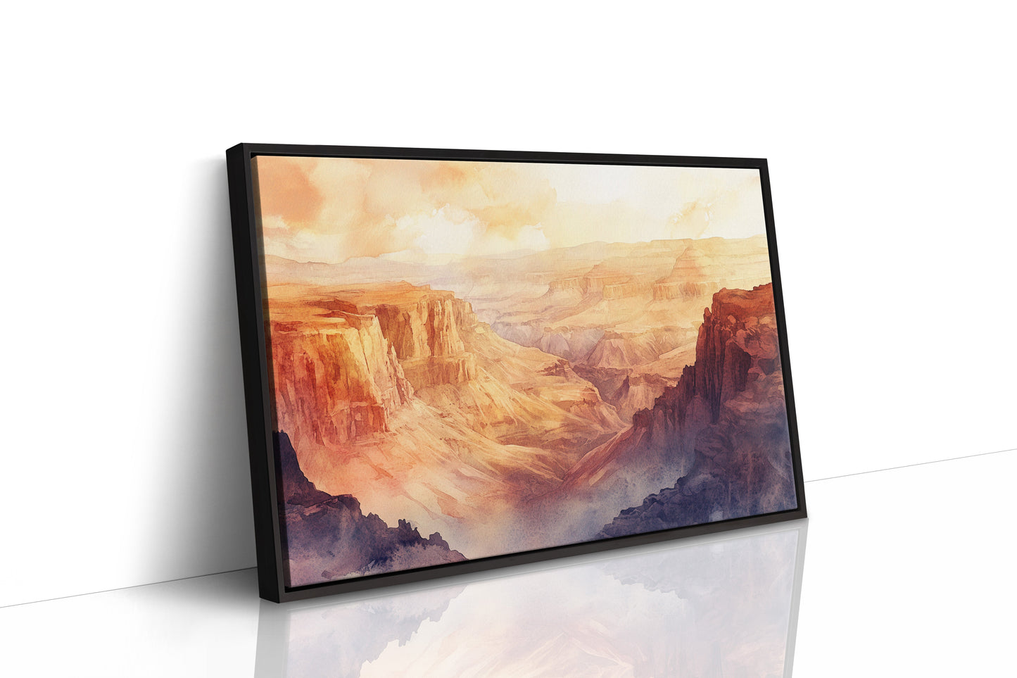 Grand Solitude Watercolor Canyon Sunset Landscape Print