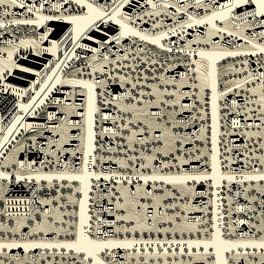 Vintage Map of Benton Harbor, Michigan, 1889