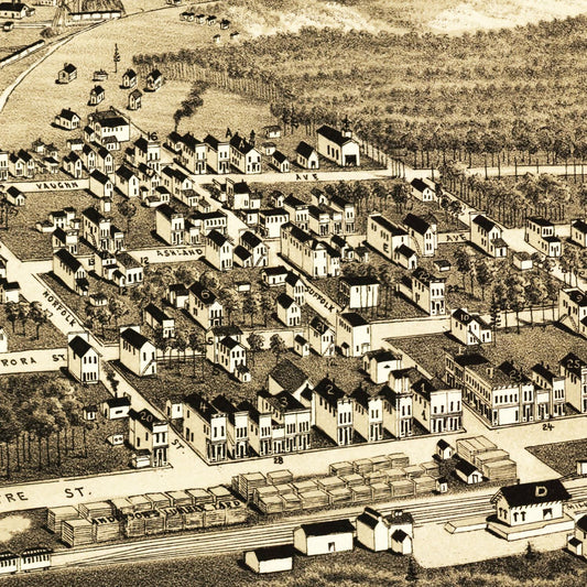 Vintage Map of Ironwood, Michigan, 1886