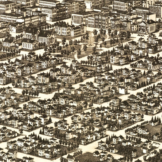 Vintage Map of Kalamazoo, Michigan, 1883