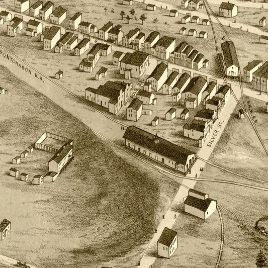 Vintage Map of Negaunee, Michigan, 1871