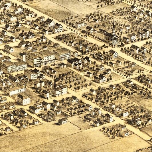 Vintage Map of Romeo, Michigan, 1868