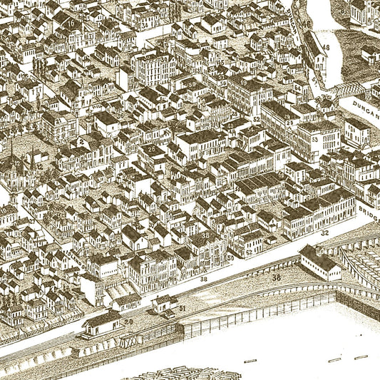 Vintage Map of Chippewa Falls, Wisconsin, 1886