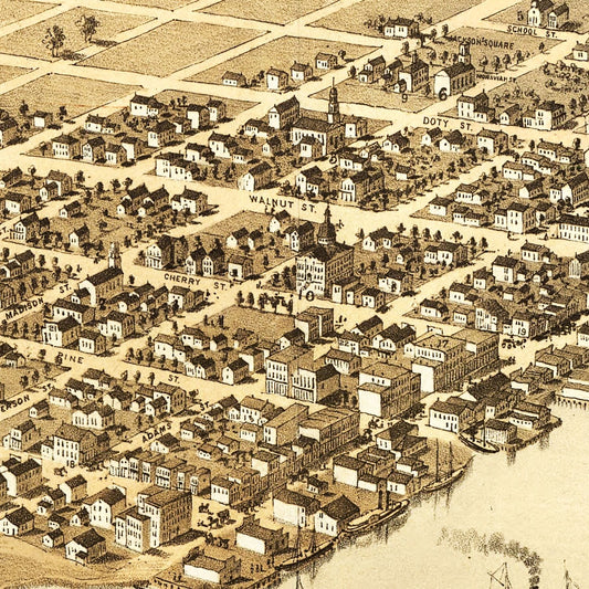 Vintage Map of Green Bay, Wisconsin, 1867