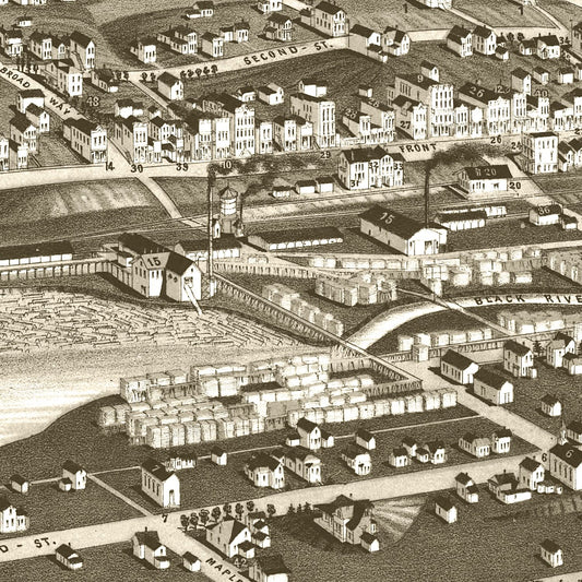 Vintage Map of Medford, Wisconsin, 1885