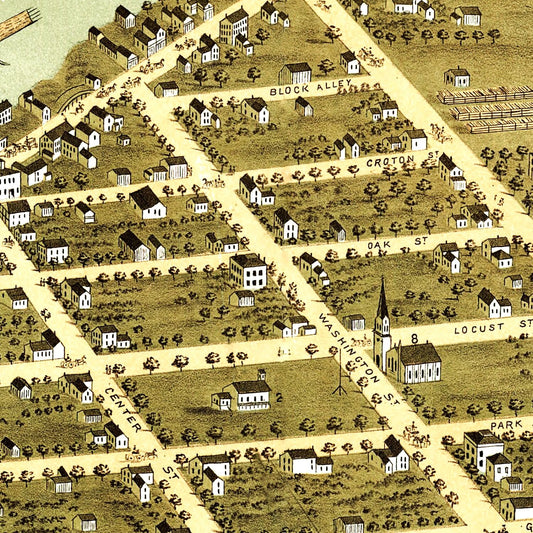 Vintage Map of Prairie du Sac, Wisconsin, 1870