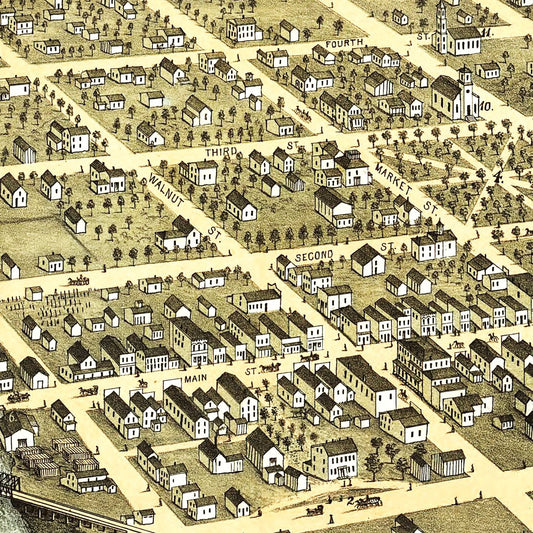 Vintage Map of Reedsburg, Sauk County, Wisconsin, 1874