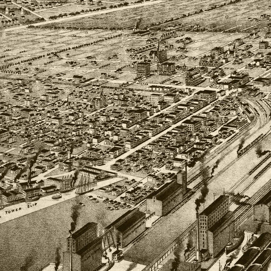 Vintage Map of Superior, Wisconsin, 1893