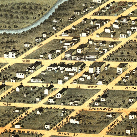 Vintage Map of Austin, Minnesota, 1870