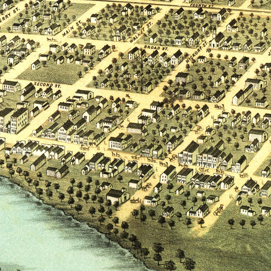 Vintage Map of Mankato, Minnesota, 1870