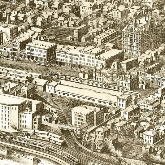 Vintage Map of Minneapolis, Minnesota, 1885