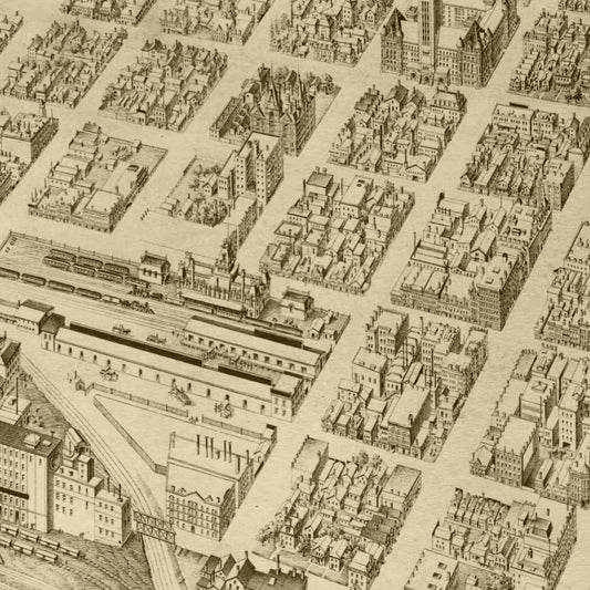 Vintage Map of Minneapolis, Minnesota, 1891