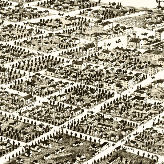 Vintage Map of Red Wing, Minnesota, 1880
