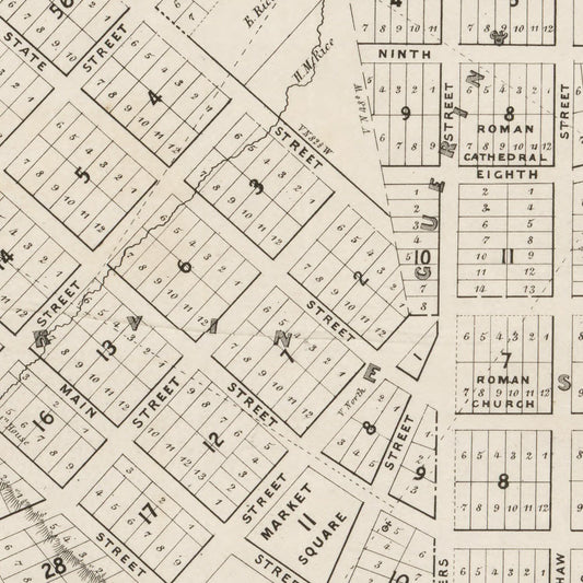 Vintage Map of St. Paul, Minnesota, 1860