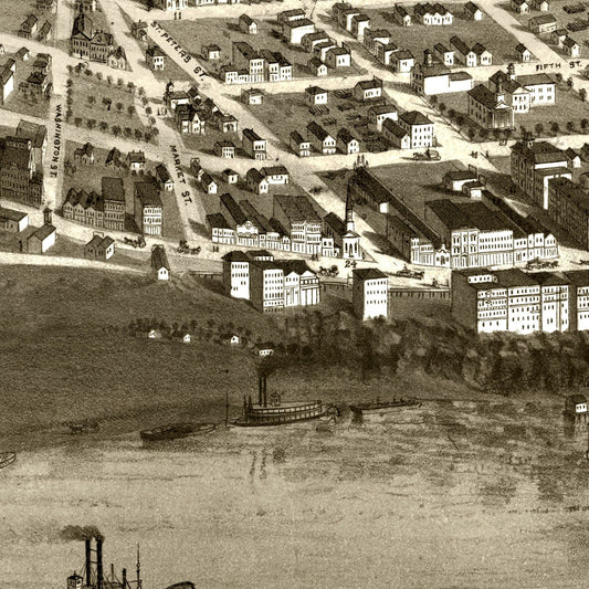 Vintage Map of St. Paul, Minnesota, 1867