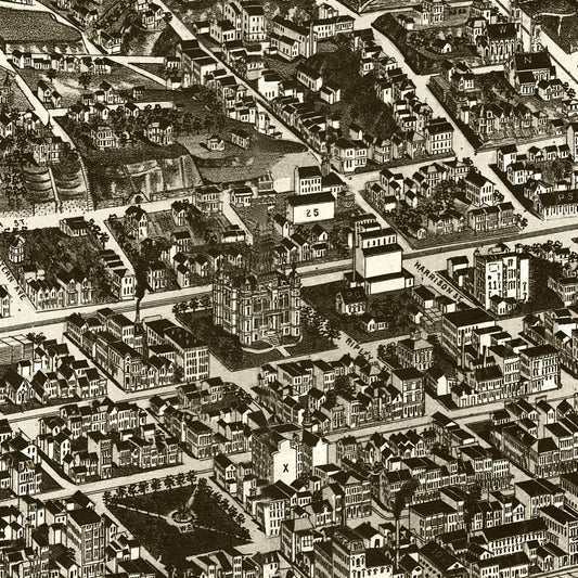 Vintage Map of Davenport, Iowa, 1888
