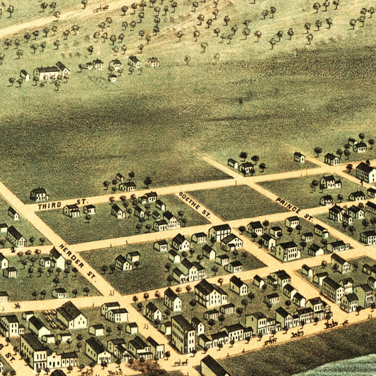 Vintage Map of Guttenberg, Iowa, 1869
