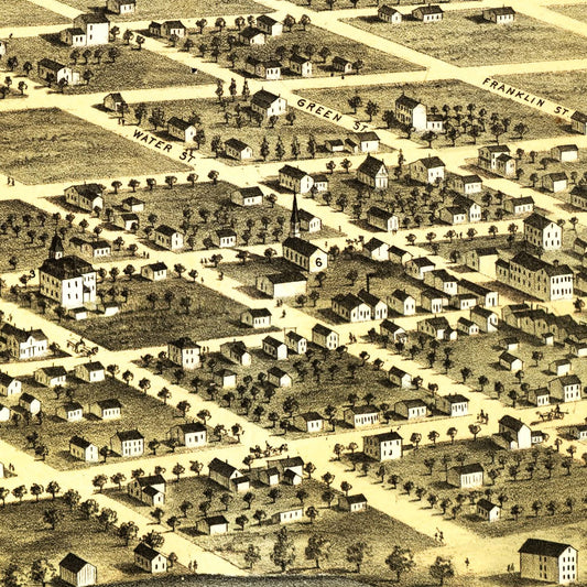 Vintage Map of Marengo, Iowa, 1868