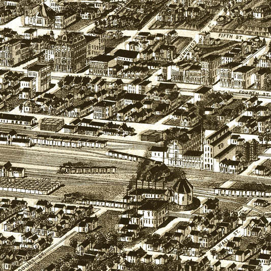 Vintage Map of Sioux City, Iowa, 1888