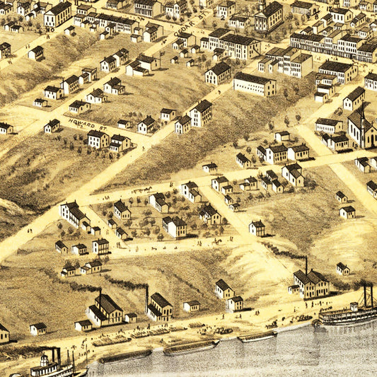 Vintage Map of Lexington, Missouri, 1869