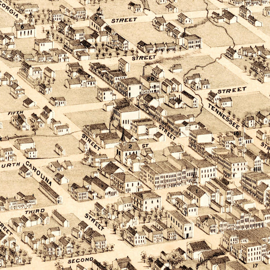 Vintage Map of Louisiana, Pike County, Missouri, 1876