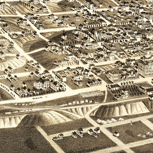 Vintage Map of Bismarck, North Dakota, 1883