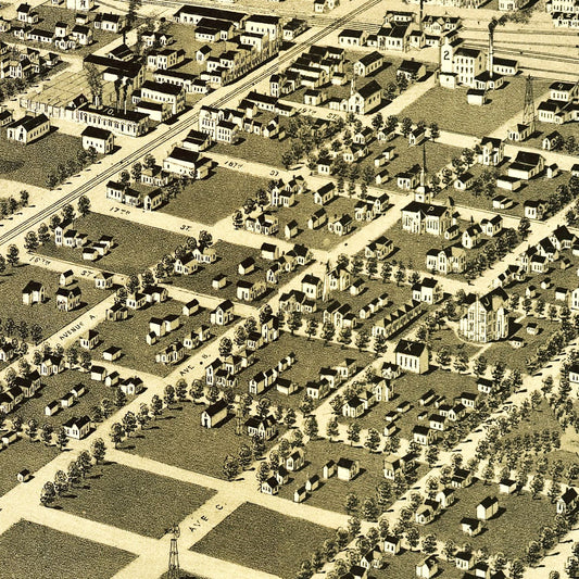 Vintage Map of Kearney, Nebraska, 1889