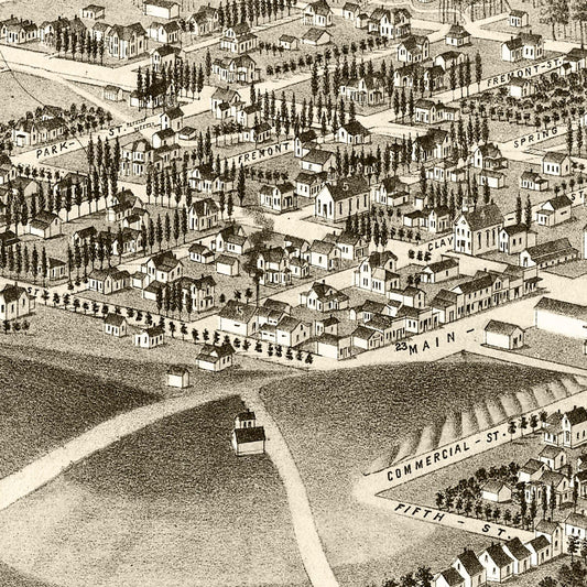 Vintage Map of Dayton, Washington, 1884