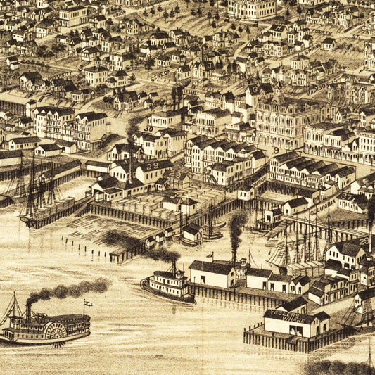 Vintage Map of Seattle, Washington, 1884