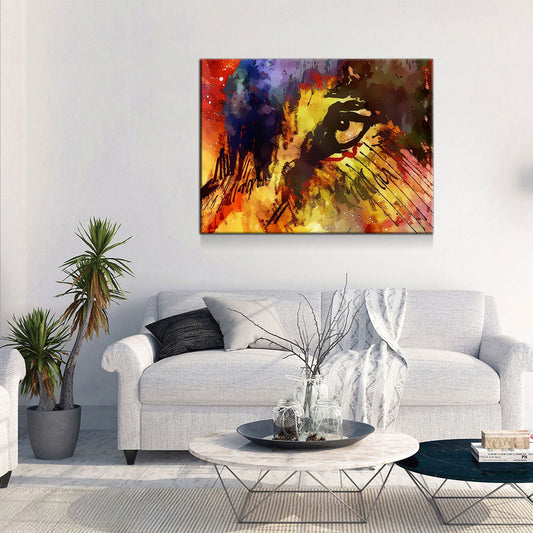 Eye Of The Wolf Canvas Wall Art, Wolf Wall Decor