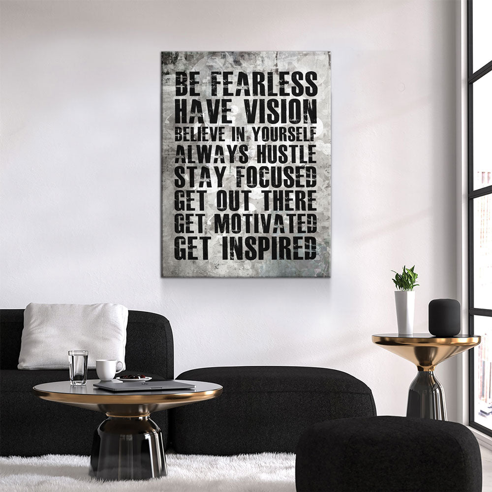Be Fearless Have Vision Hustle Canvas Wall Art