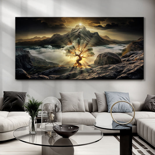 Burning Bush Faith Canvas Wall Art Christian Decor