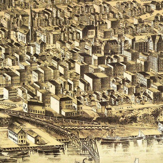 Vintage Map of Tacoma, Washington, 1890