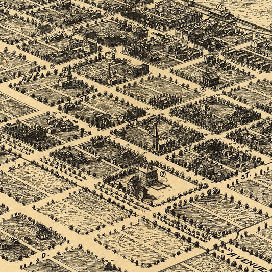 Vintage Map of North Yakima, Washington, 1889