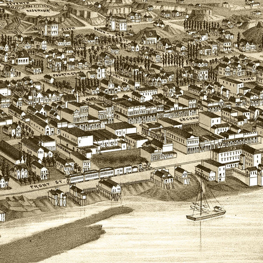 Vintage Map of Dalles, Oregon, 1884