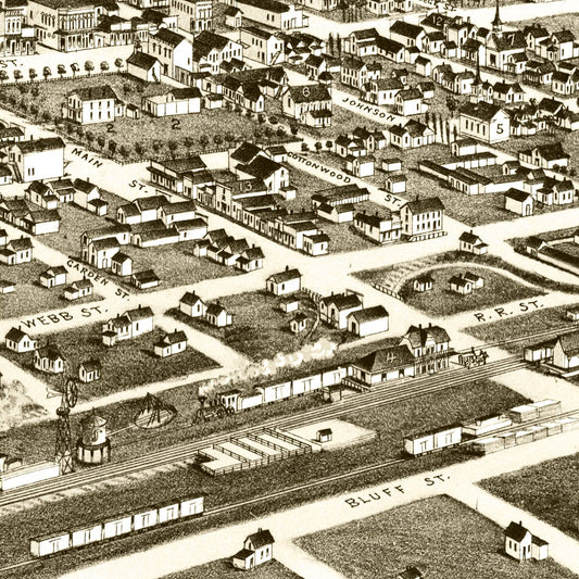 Vintage Map of Pendleton, Oregon, 1884