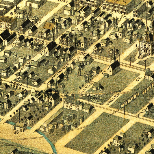 Vintage Map of Pendleton, Oregon, 1890