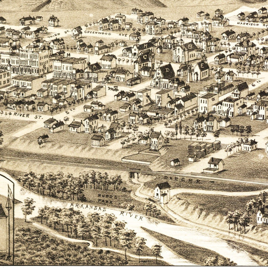 Vintage Map of Canon City, Colorado, 1882 Wall Art
