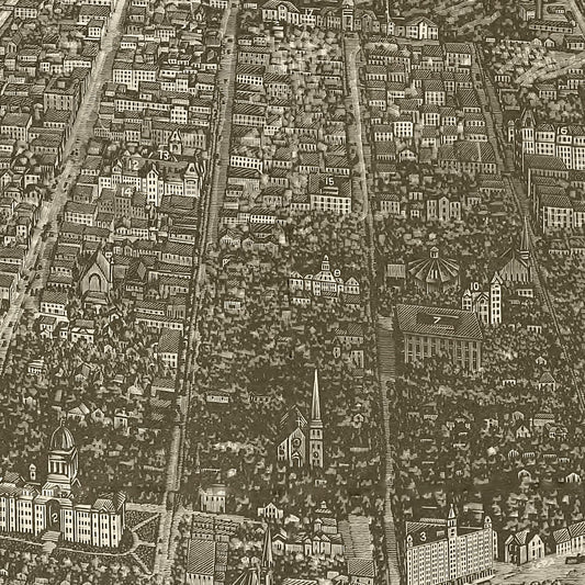 Vintage Map of Denver, Colorado, 1887