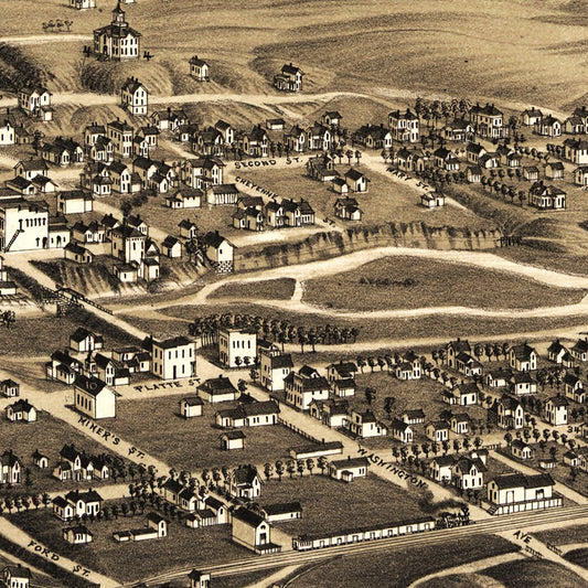 Vintage Map of Golden, Colorado, 1882