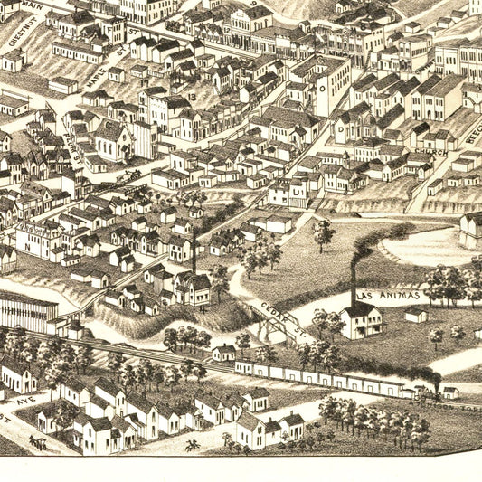 Vintage Map of Trinidad, Colorado, 1882