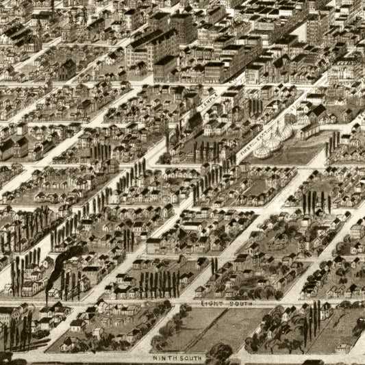 Vintage Map of Salt Lake City, Utah, 1891 II