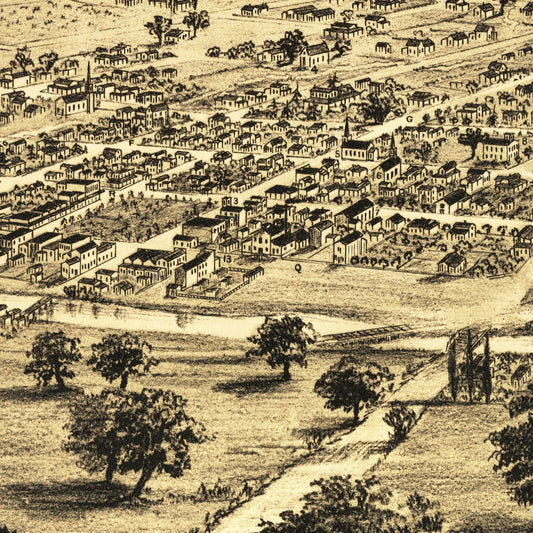 Vintage Map of Healdsburg, California, 1876