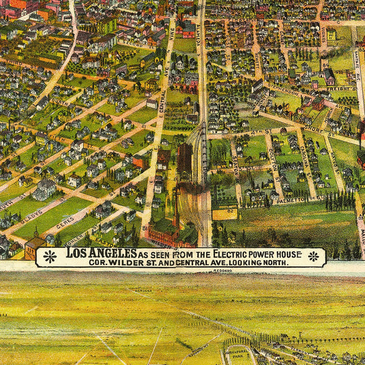 Vintage Map of Los Angeles, California, 1894