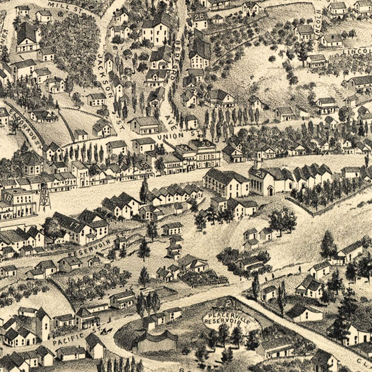 Vintage Map of Placerville, California, 1888