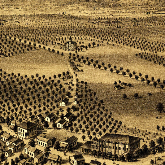 Vintage Map of San Gabriel, California, 1893