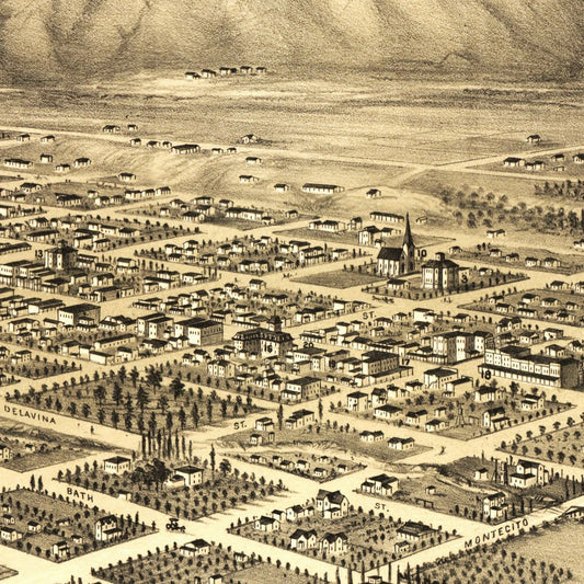 Vintage Map of Santa Barbara, California, 1877 II
